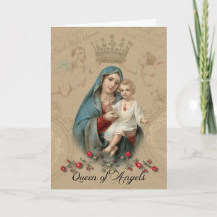 Tarjeta Virgen María Jesús Día de la Madre Vintage