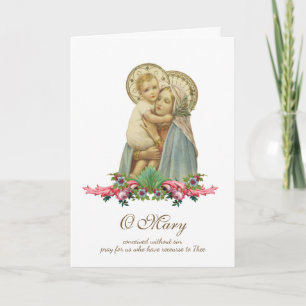 Tarjeta Virgen María Jesús Día de las Madres Religiosas