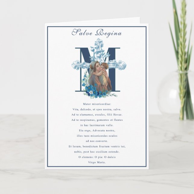 Tarjeta Virgen María Jesús Oración Católica Religiosa (Anverso)