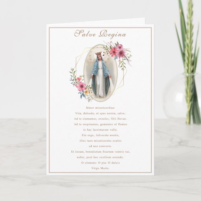 Tarjeta Virgen María Jesús Oración Católica Religiosa (Anverso)