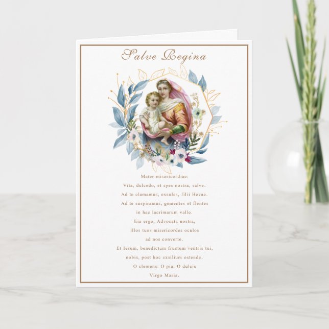Tarjeta Virgen María Jesús Oración Católica Religiosa (Anverso)