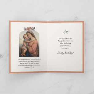 Tarjeta Virgen María Jesús Oración Escritura Religiosa 