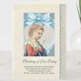 Tarjeta Virgen María Jesús pensando en ti, oración