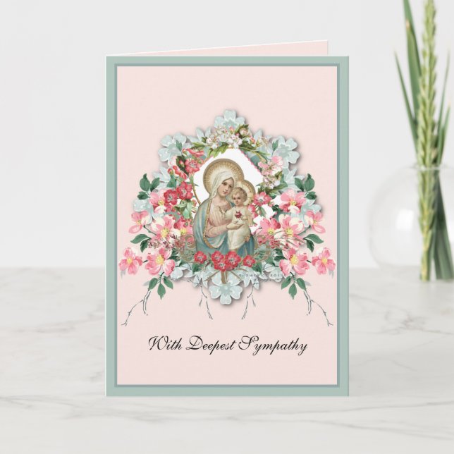 Tarjeta Virgen María Jesús Simpatía Pésame  (Anverso)