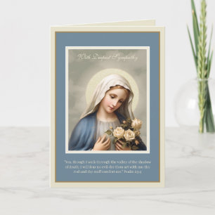 Tarjeta Virgen María Madre Dolorosa Simpatía Pésame