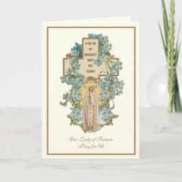 Tarjeta Virgen María Nuestra Señora de Fátima Floral Relig