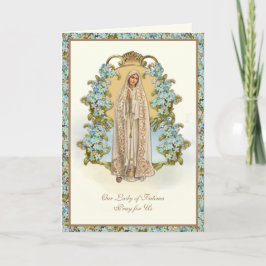Tarjeta Virgen María Nuestra Señora de Fátima Floral Relig