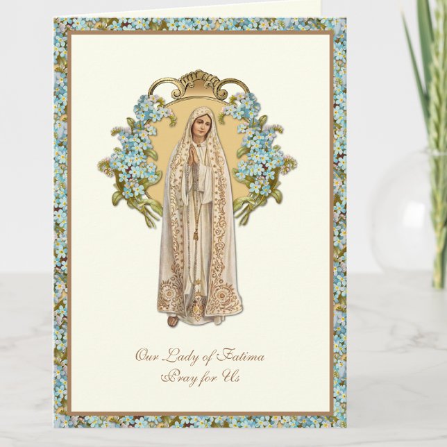 Tarjeta Virgen María Nuestra Señora de Fátima Floral Relig (Subido por el creador)