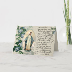 Tarjeta Virgen María Oración Religiosa Católica