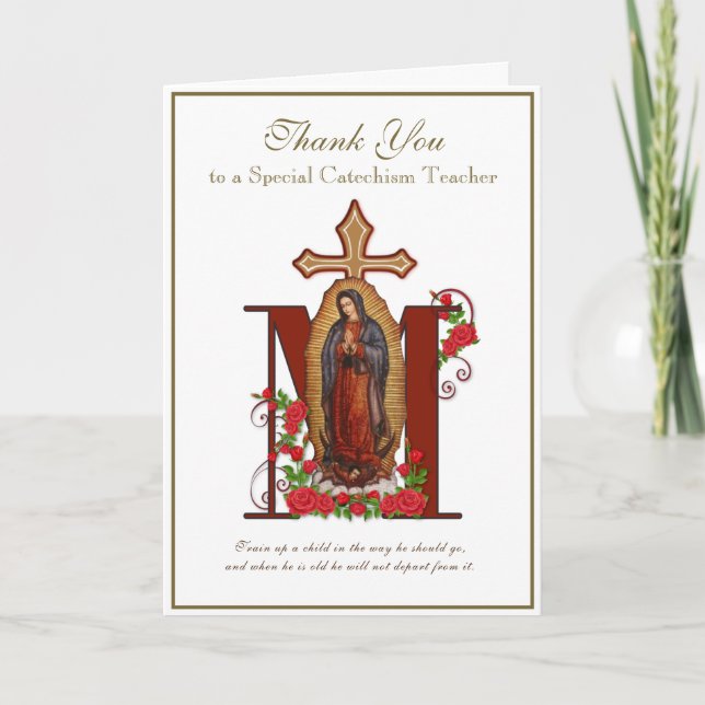 Tarjeta Virgen María Religiosa Guadalupe Católica (Anverso)