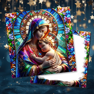 Tarjeta Virgen María y el Niño Jesús   Navidades religioso