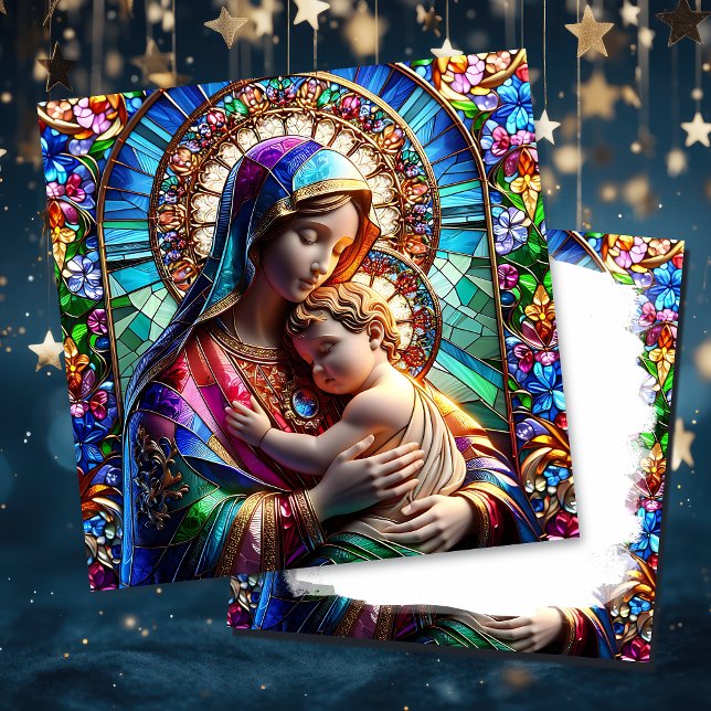 Tarjeta Virgen María y el Niño Jesús | Navidades religioso (Subido por el creador)