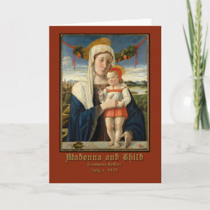 Tarjeta Virgen María y niño Juan Bellini de Cristo