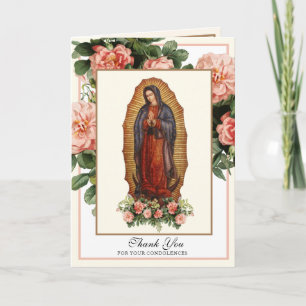 Tarjeta Virgen Religiosa María Guadalupe Funeral Católico 