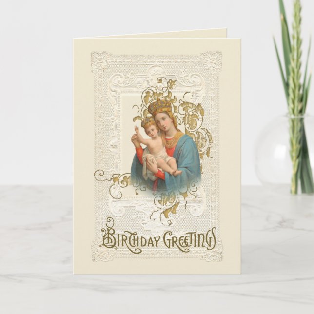 Tarjeta Virgen Religiosa María Jesús Bizardia Católica (Anverso)