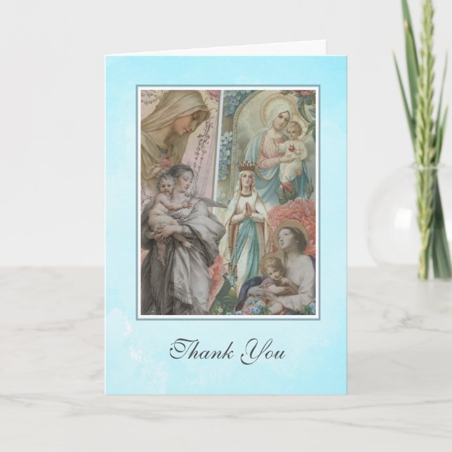 Tarjeta Virgen Religiosa María Jesús Collage Católico (Anverso)