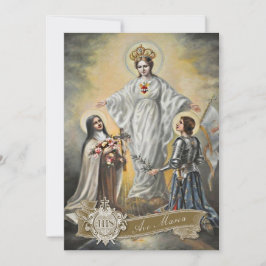 Tarjeta Virgen religiosa María San Juana Teresa de Arco