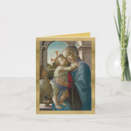 Tarjeta Virgen y niño con un ángel - Botticelli Holida
