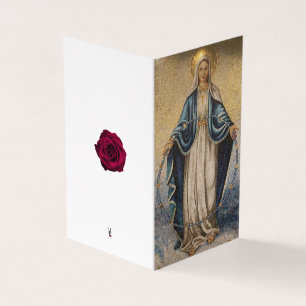 Tarjeta Virgin María Condolencia Católica Gracias Cartas