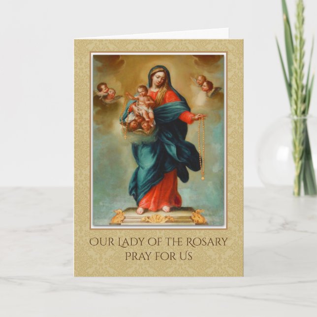 TARJETA VIRGIN MARY JESUS HOLY ROSARY (Anverso)