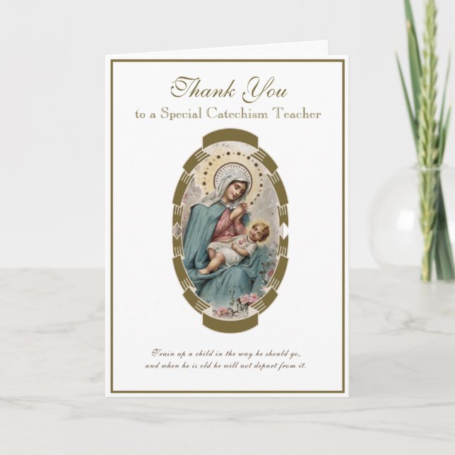 Tarjeta Virgin Mary Religiosa CCD Sacerdote Nun (Anverso)
