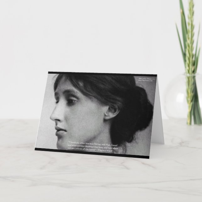 Tarjeta Virginia Woolf "Love Autumn" Cita de amor regalos (Anverso)