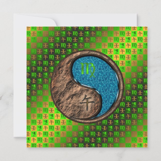 Tarjeta Virgo & Caballo de Agua (Anverso)