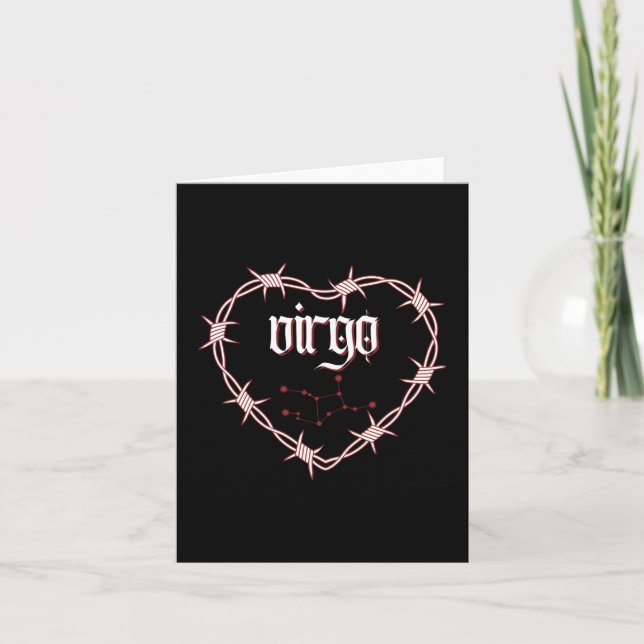 Tarjeta Virgo Constellation Gótico Dark Edgy Cumpleaños (Anverso)