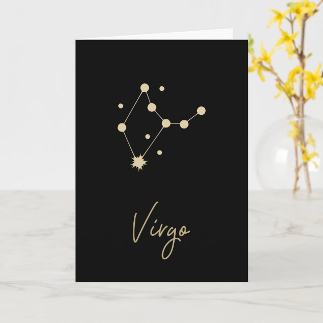 Tarjeta Virgo Constellation Zodiac (flor amarilla)