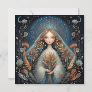 Tarjeta Virgo Doncella Zodíaco Astrología Cumpleaños Celes