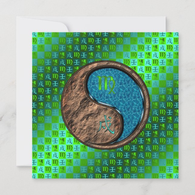 Tarjeta Virgo & Perro de Agua (Anverso)