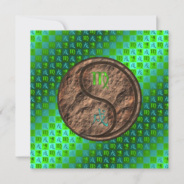 Tarjeta Virgo & Perro de Tierra (Anverso)
