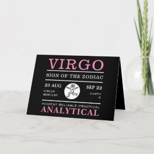 Tarjeta Virgo Signo del Zodiaco, Astrológico