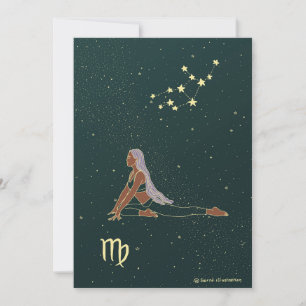 Tarjeta Virgo Yoga Chica Cumpleaños
