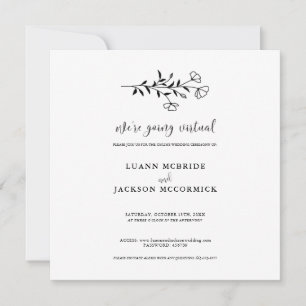 Tarjeta virtual de invitación a la boda floral bla