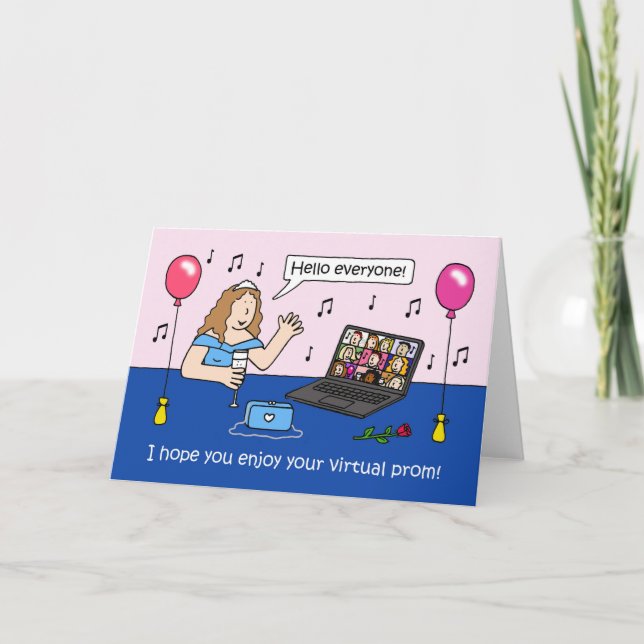 Tarjeta Virtual Prom Noche Covid 19 Personalizados (Anverso)