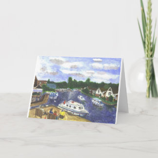 Tarjeta Visión desde el puente Norfolk Broads de Wroxham