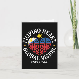 Tarjeta Visión global del corazón filipino Papa Tagle