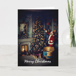 Tarjeta Visita de Santa Claus, saludo de Navidades