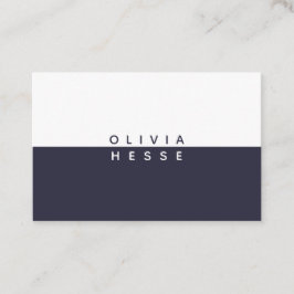 Tarjeta visita Minimal DarkBlue White BusinessCard