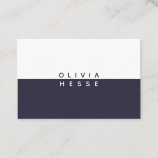 Tarjeta visita Minimal DarkBlue White BusinessCard