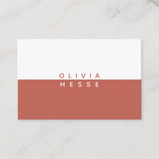 Tarjeta visita Minimal Ginger & White BusinessCard (Anverso)