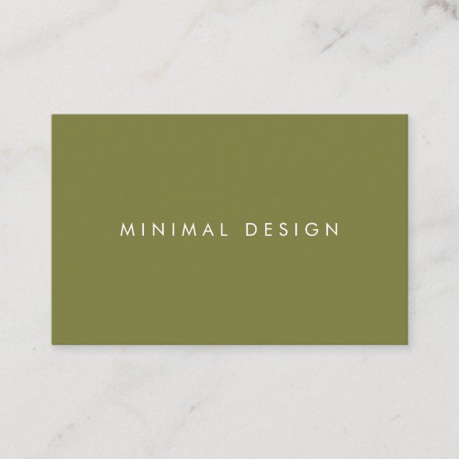 Tarjeta visita Minimal Green & White BusinessCard (Anverso)