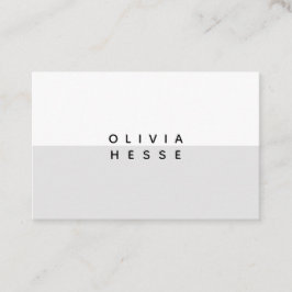 Tarjeta visita Minimal Grey White Business Card