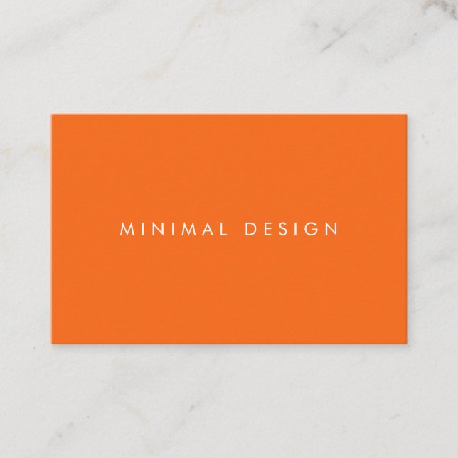 Tarjeta visita Minimal Orange & White BusinessCard (Anverso)