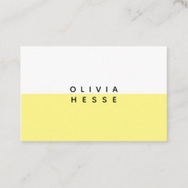 Tarjeta visita Minimal Yellow White Business Card