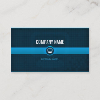 Tarjeta visita - Profesional informático azul v1