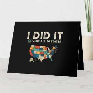 Tarjeta Visitado Los 50 Estados Unidos - Estados Unidos Vi