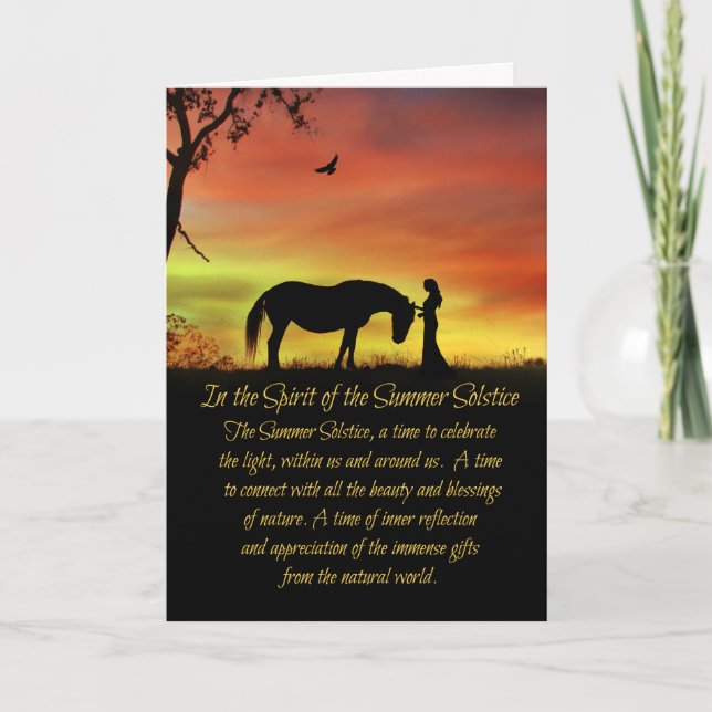 Tarjeta Víspera de la mitad del verano Litha Solsticio de  (Anverso)