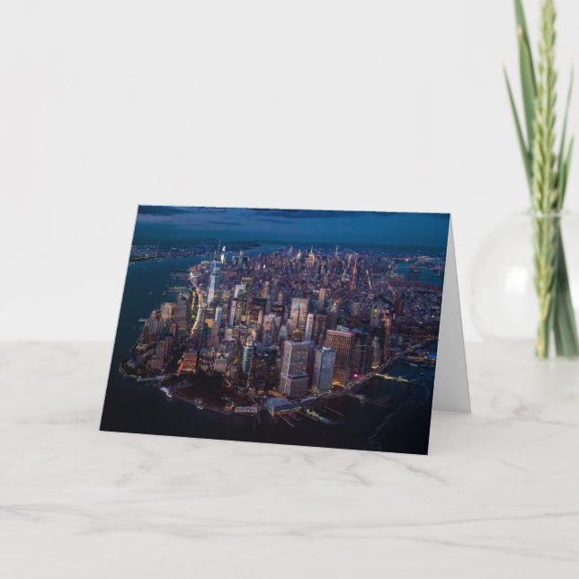 Tarjeta Vista aérea de Manhattan (Anverso)